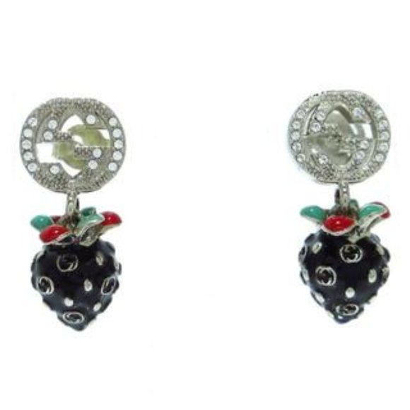 Gucci Earrings with Strawberry and Interlocking G NEW IN BOX - Picture 1 of 4